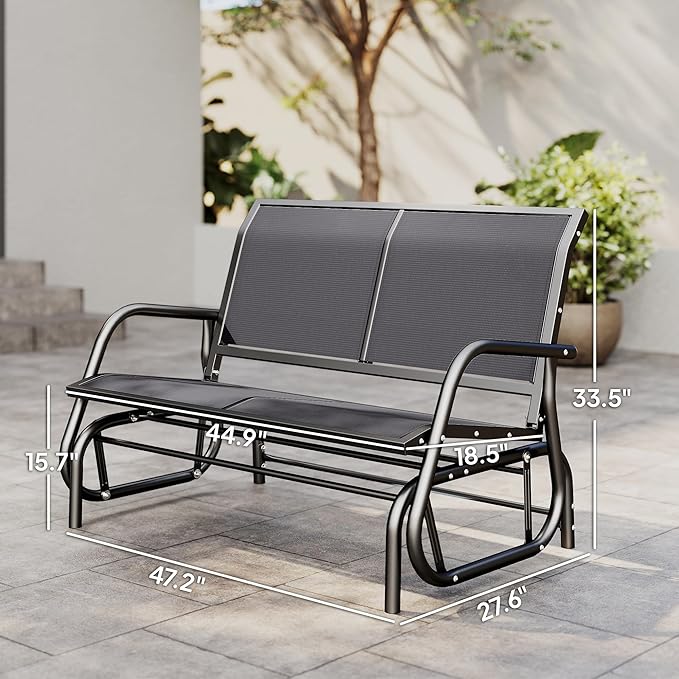 Outsunny 2-Person Outdoor Glider Bench - Photo 3