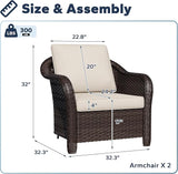 Patio PE Rattan Chairs Set of 2 - Photo 2