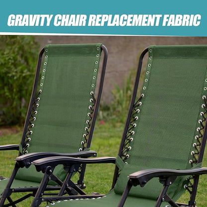 Queekay Chair Replacement Fabric with 4 Bungee Cord Lounge Chair Cloth Mesh Repair Kit for Patio Recliner Outdoor Lawn Pool(63 x 17 Inch,Sage Green)