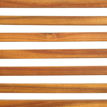 SAFAVIEH Outdoor Collection Monti Natural/Black Iron Legs Solid Wood Slatted Bench