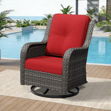 Outdoor Swivel Rocker Patio Chair - Outdoor Wicker Patio Furniture with Thickened Olefin Cushions - Photo 9