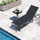 Tangkula Lounge Chair Outdoor Set of 2, Foldable Patio Chaise Lounge Chairs with 5-Position Adjustable Backrests - Photo 9