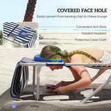 Outsunny Tanning Chair with Face Hole, Side Table - Photo 5