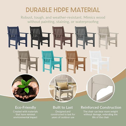 WestinTrends Malibu Outdoor Patio HDPE Adirondack Dining Arm Chair, Sand