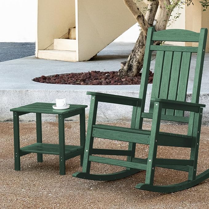 KINGYES Double Side Table, Adirondack End Table- Green - Photo 2