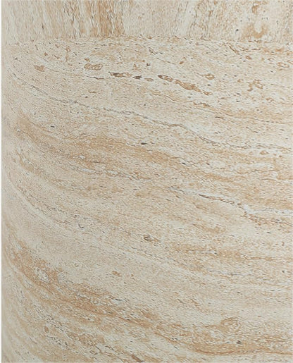 Christopher Knight Home Outdoor Round Side Table,Patio Garden Stool End Coffee Table,Decorative Accent Table for Patio,or Balcony,Lightweight Concrete Material,Travertine