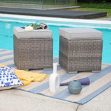 Patiorama 2 Pieces Assembled Outdoor Patio Ottoman - Photo 2