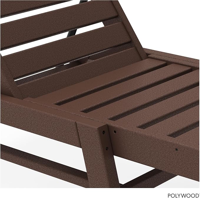 POLYWOOD Stackable Nautical Chaise, Mahogany