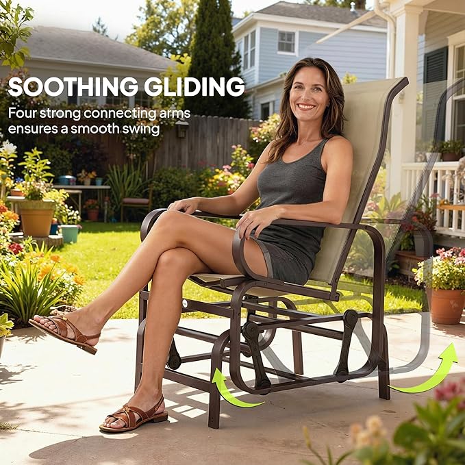 Outsunny Outdoor Glider Chair Set of 2 - Photo 4