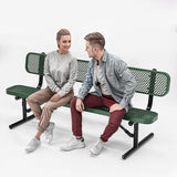 Heavy-Duty Outdoor Metal Bench, Thermoplastic-Coated, Portable, Weatherproof, Commercial-Grade for Parks, Gardens - Photo 1
