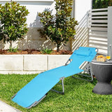 Goplus Tanning Chair with Face Hole, Foldable Adjustable Beach Chaise Lounger w/Arm Hole - Photo 6