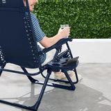 Best Choice Products Adjustable Zero Gravity Chair, Monochromatic Color Folding Patio Recliner w/Side Tray - Photo 2