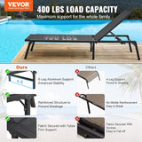 VEVOR 2 Pcs Chaise Lounge Chairs Outdoor, Aluminum Patio Lounge Chair with Adjustable 5-Position - Photo 4