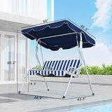 Outsunny 3-Person Porch Swing with Canopy, Patio Swing Chair, Outdoor Canopy Swing Bench with Adjustable Shade - Photo 7