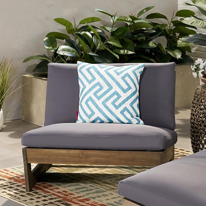 Sherwood Outdoor Club Chair with Cushions - Acacia Wood - Gray/Dark Gray - Photo 2