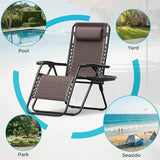 Homall Zero Gravity Chair Patio Folding Lawn Outdoor Lounge Gravity Camp Reclining Lounge Chair with Cup Holder Pillows - Photo 6