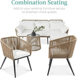 Best Choice Products Set of 2 Patio Dining Chairs, Outdoor Seating for Backyard, Poolside, Balcony w/Woven Wicker Design - Photo 7