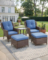 3 Piece Patio Swivel Chairs and Side Table Set - High Back Outdoor Brown Wicker Rattan Rocking Glider with Thick - Photo 6
