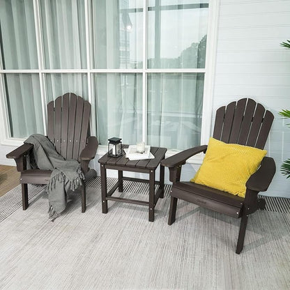 Cecarol Normal Size Adirondack Chair Plastic, Outdoor Fire Pit Chair with Cup Holder, Adirondack Patio Chair Weather Resistant for Outside, Porch, Lawn, Garden- AC01S, White