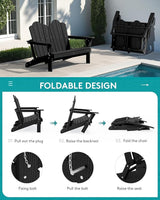 SERWALL 3 Pieces Patio Adirondack Bench Set - Photo 5