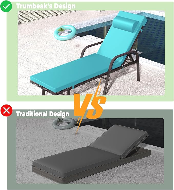 Patio Chaise Lounge Set 3 Pieces Pool Lounge Chairs - Photo 5