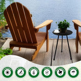 12.2" Small Round Outdoor Side Table - Adjustable Height (11.4" & 18.1") Sturdy Metal End Table - Photo 4