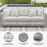 Signature Design by Ashley Seton Creek Cottage Nuvella Weather Resistant Fabric Outdoor Sofa with Cushion and 4 Throw - Photo 4