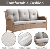 Rilyson Patio Furniture Swivel Chairs Set - 7 PC Wicker Rattan Outdoor Sectional Conversation Sets with 2 Rocking Chairs - Photo 5