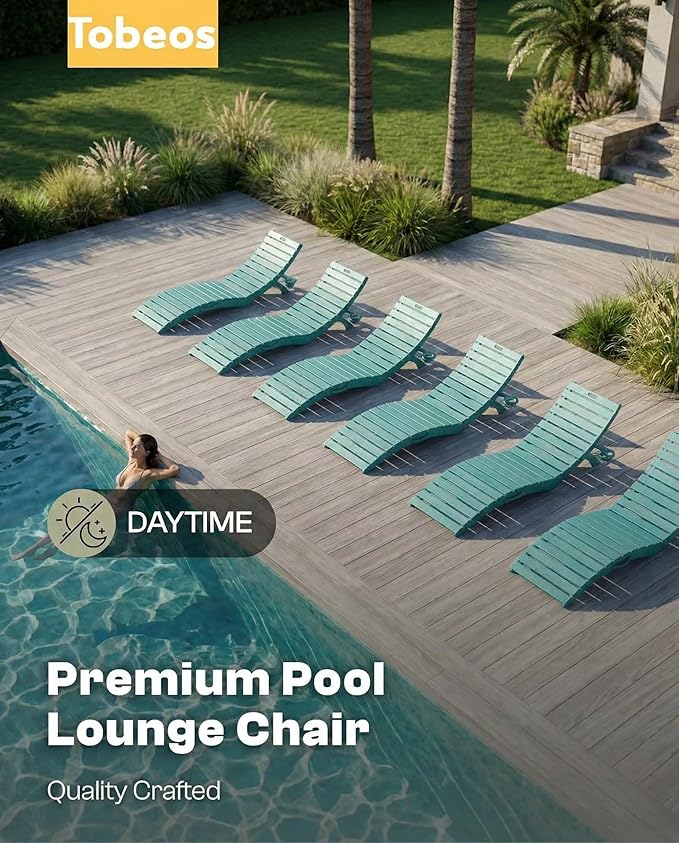 Pre-Assembled Folding in-Pool Lounge Chair, HDPE Outdoor Chaise Lounge with Cup Holder, Pool Lounge Chair for Poolside - Photo 9