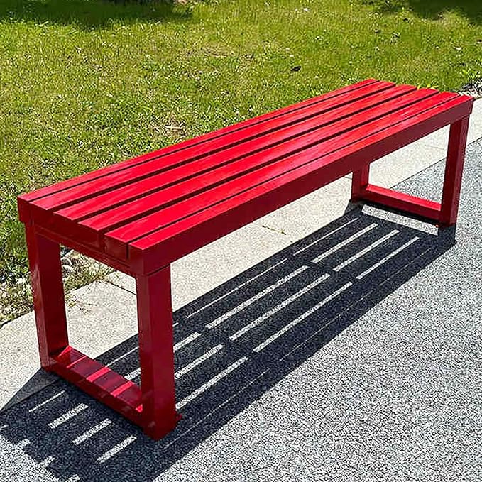 Outdoor Metal Garden Bench - Weatherproof Park Bench for Lawn, Patio, and Yard - Supports up to 800 Pounds, 47 Inch Length