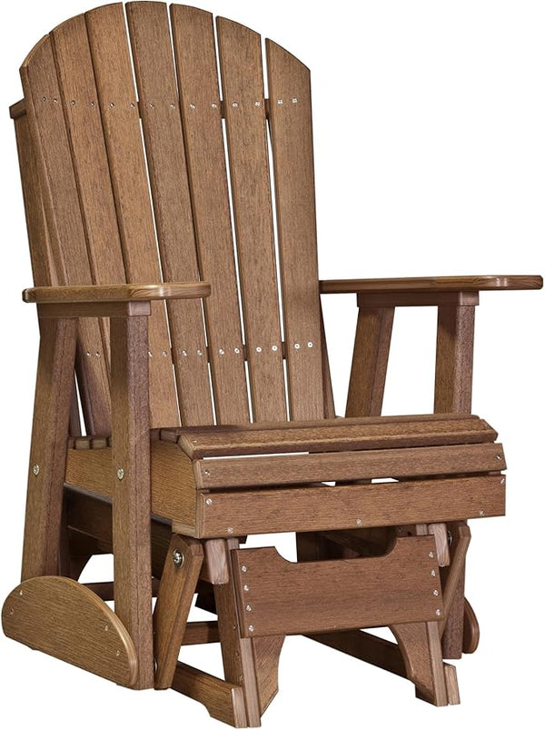 LuxCraft 2' Adirondack Glider Chair, Outdoor Patio Rocking Glider, Gliding Rocker for Outside (Antique Mahogany) - Photo 1