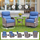Luxury High Back Patio Furniture Set with 6-Inch Thick Cushions, 7-Pieces Outdoor Furniture with Swivel Chairs - Photo 7