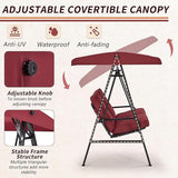 AECOJOY 2-Seat Outdoor Patio Swing Chair with Adjustable Canopy, Porch Swings Chairs for Adult - Photo 2