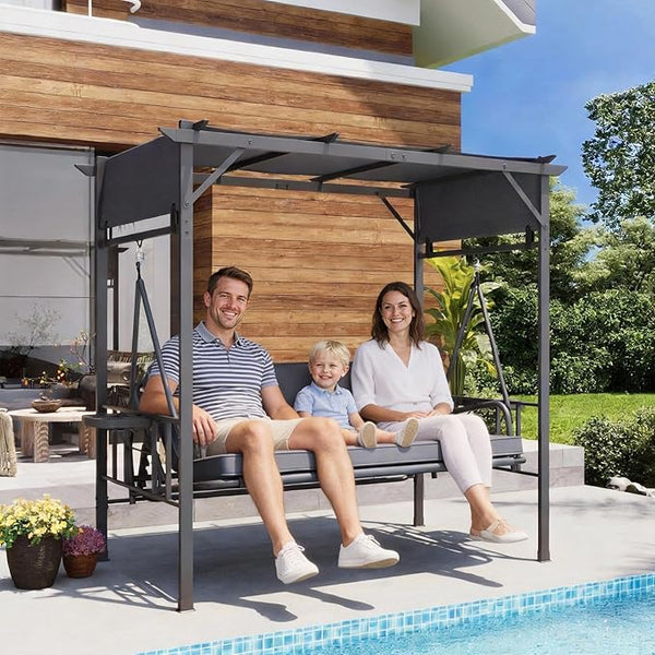 AECOJOY 2-in-1 Convertible Porch Swing Bed 3 Seat - Photo 1