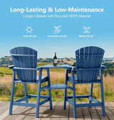 PASAMIC Tall Adirondack Chairs Set of 2, All-Weather HDPE Patio Chairs with Double Connecting Trays - Photo 5