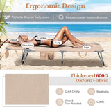 GYMAX Tanning Chair, Folding Lounger with Face/Arm Holes, Carry Handles & Side Pocket - Photo 5