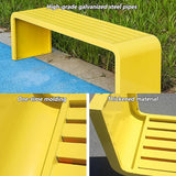 Metal Garden Bench, Weatherproof Backless Patio Benches, Outdoor Park Bench, Front Porch Bench, Pool Deck Bench - Photo 5