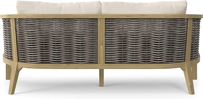 SIMPLIHOME Parkside SOLID ACACIA WOOD 70 inch Wide Rectangle Contemporary 4 Piece Outdoor Conversation Set in Natural - Photo 10