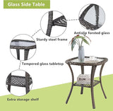 Rilyson Wicker Patio Furniture Set - 5 Piece Rattan Outdoor Sectional Conversation Sets with 2 Swivel Rocking Chairs - Photo 8