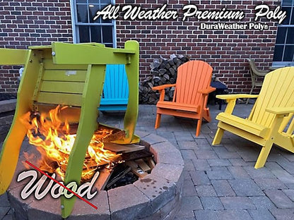 DuraWeather Poly® Classic King Size Folding Adirondack Chair (Mango Orange)