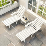 Giantex Lounge Chair Outdoor, Oversized Chaise Lounge Chair with 4-Position Backrest, Rotatory Cup Holder - Photo 8