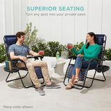 Best Choice Products Set of 2 Adjustable Steel Mesh Zero Gravity Lounge Chair Recliners w/Pillows and Cup Holder Trays - Photo 8