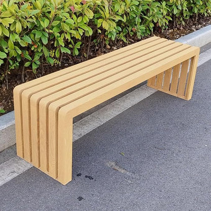 Metal Garden Bench, Outdoor Patio Bench Outdoor Benches Weatherproof, All-Weather Durability, Anti-Rust & Easy to Care(Beige,100cm)