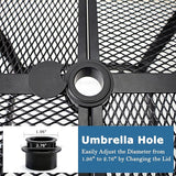 Square Patio Dining Table, All-Weather Metal Steel Mesh Patio Table with Umbrella Hole - Photo 4