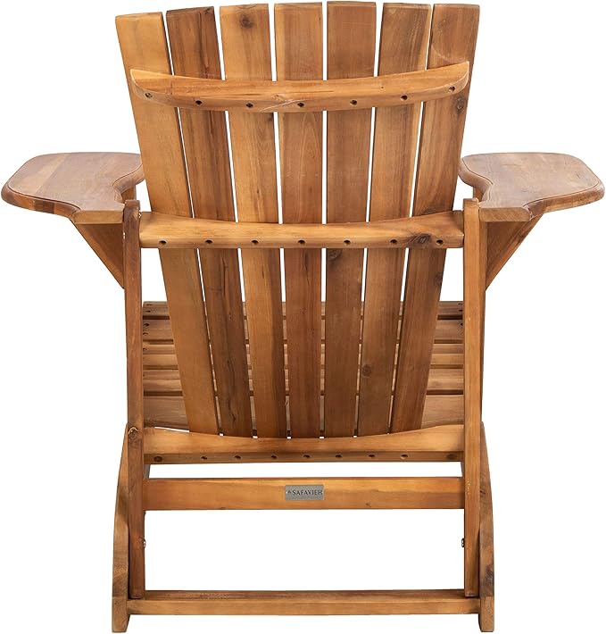 Safavieh Patio Collection Hampton Adirondack Acacia Wood Chair, Natural