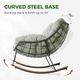 Grand patio Outdoor Rocking Chair, E-Coated Modern Cozy Lounge Rocker Chair with Cushion for Balcony Porch Patio - Photo 5
