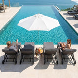 Chaise Lounge Chairs Set of 4, Upholstered 4-Positions Adjustable Lounge Chairs - Photo 6