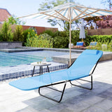 Outsunny Folding Chaise Lounge Chair, Pool Sun Tanning Chair, Outdoor Lounge Chair with Reclining Back - Photo 9
