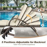 MEISSALIVVE Outdoor Lounge Chairs Set of 4, Patio Chaise Loungers with Adjustable 5-Position & Leg Support - Photo 4