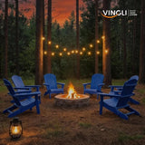 VINGLI Folding Adirondack Chairs Set of 4, Wood Adirondack Chair for Outdoor, Foldable Fire Pit Chairs for Patio, BBQ - Photo 7